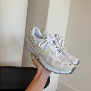 Nike Women's Waffle Debut Sneakers in White and Green